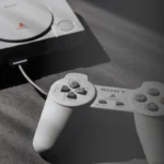 Imagem mostra o console PlayStation 1 e um controle. Para representar os melhores jogos do PS1, classicos que marcaram gerações.