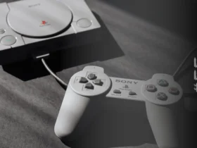 Imagem mostra o console PlayStation 1 e um controle. Para representar os melhores jogos do PS1, classicos que marcaram gerações.